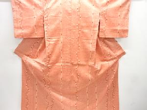 アンティーク　絣柄織り出し手織り紬着物